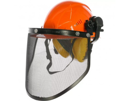 Комплект Лесоруба (каска + щиток сетка + наушники) РОСОМЗ КСН64 ШТУРМ FavoriТ СТАЛЬ 75714+