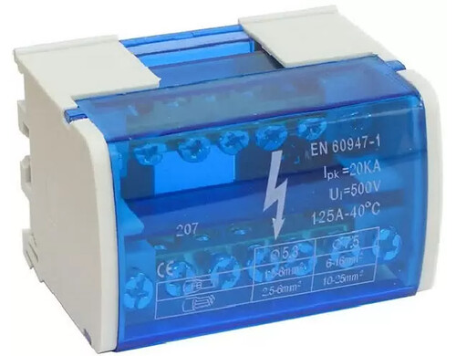 TDM Electric блок модульный распределительный на DIN-рейку 100А, 2П (2x7)