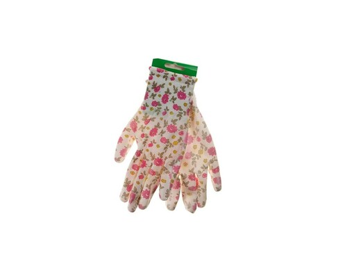 Перчатки Praktische Home нейлон белые с цветами G-111-10 р L