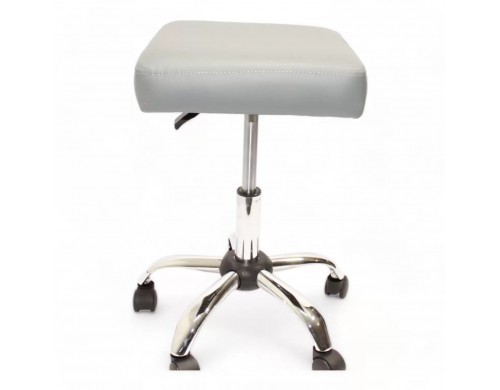 Стул для мастера парикмахера на колесиках Квадро низкий, Серый