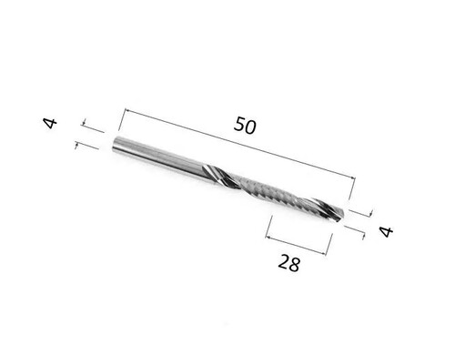 Фреза спиральная однозаходная DJTOL N1LX4.28 для станка ЧПУ