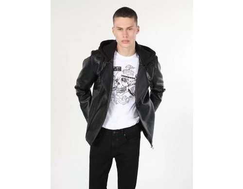 Кожаная куртка мужская Colin's CL1060745_Q1.V1 черная L