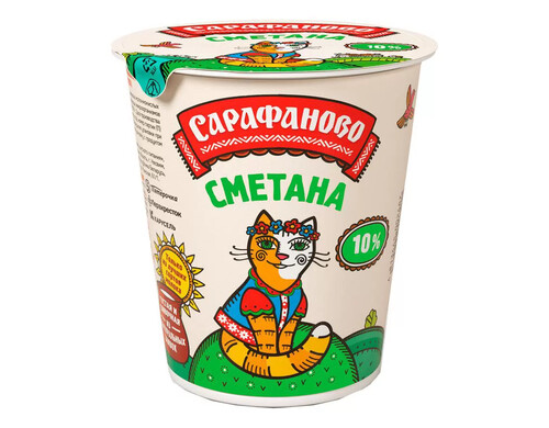 Сметана Сарафаново 10% 300 г