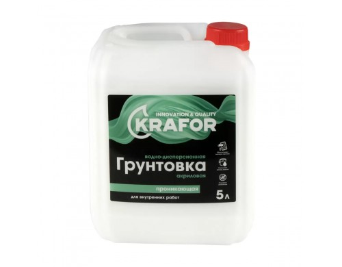 Грунтовка проник. Д/внутр. Работ 5 л "Krafor" (зеленая этик.)