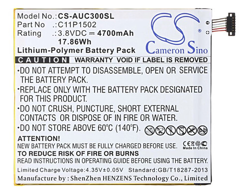 Аккумулятор CameronSino CS-AUC300SL для Asus ZenPad 10 Z300C, Z300CG (C11P1502) 4700mAh