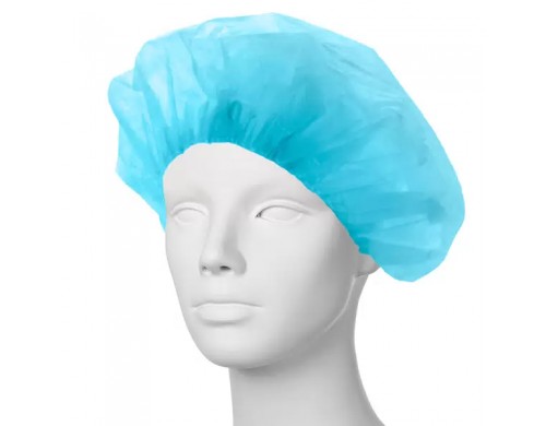 Шапочки MediCosm Берет, спанбонд, голубые, мед., 100 шт в упак.