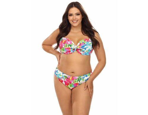 Раздельный купальник plus size с ярким цветочным рисунком
