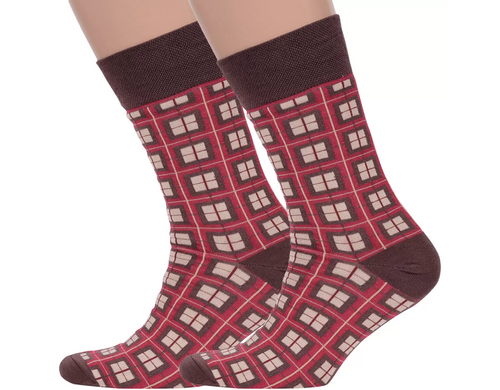 Комплект носков мужских NOSMAG 2-nm-327 бордовых 29