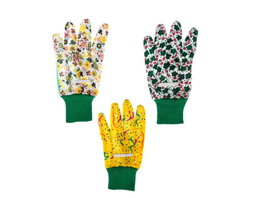 INBLOOM Перчатки садовые х/б ткань с ПВХ точкой, 9 размер, 23см, 30г