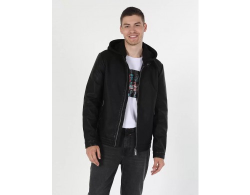 Кожаная куртка мужская Colin's CL1054817_Q1.V1 черная L
