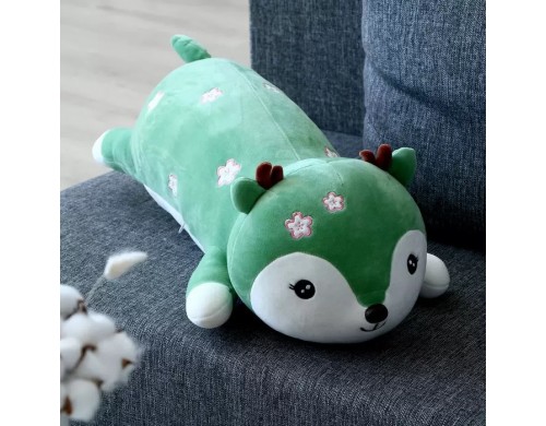 Мягкая игрушка-подушка Олененок, 60 см, цвет зеленый