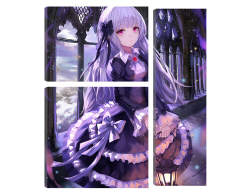 Большая модульная картина Аниме. Девушка в фиолетовом. PR-1345 88x103см