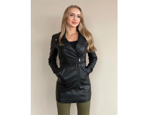 Кожаная куртка женская E-Lisman&ZG 61 черная XL