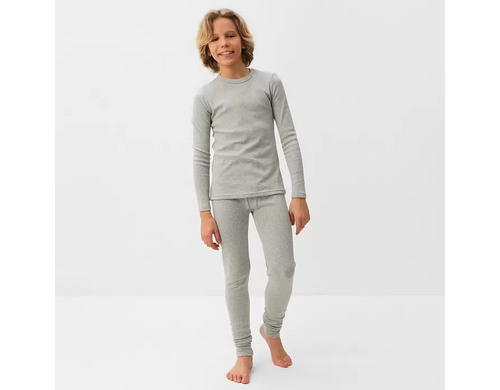 Термобелье детское комплект MINAKU Дали, серый меланж, 158