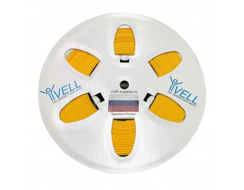 Профиль ПВХ овальный Vell YL-025 для маркировки проводов, d 2,5 мм, 200 метров, желтый,