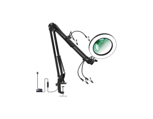 Держатель Mobicent LN33S-2PAI для микросхем и плат настольный с лампой лупой