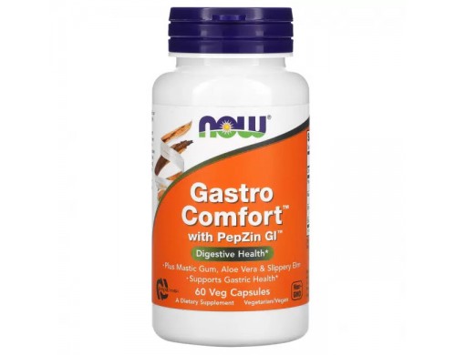 Пищевая добавка NOW Gastro Comfort с PepZin GI растительные капсулы 60 шт.