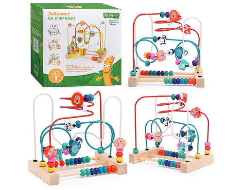 Игра Лабиринт D1236-1 Зоо, со счетами