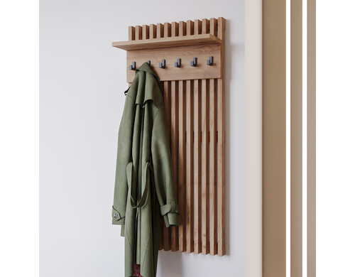 Вешалка настенная Стиль Плюс 1 Дуб крафт золотой 47x40x105 см