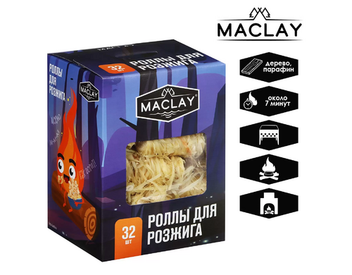 Роллы для розжига Огонь Maclay 7732644_1 32 шт.