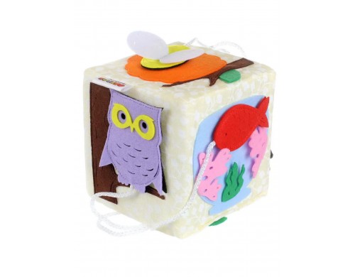 Развивающий Кубик Fetrov Бизикубик Кто где живет Фетр 9*9 см 2201006