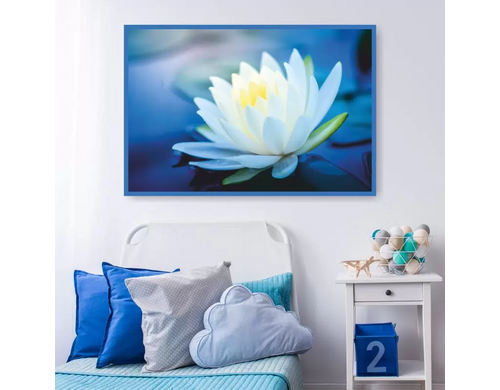 Постер на холсте ПолиЦентр Прекрасный Белый Цветок Лотоса 70х50 см