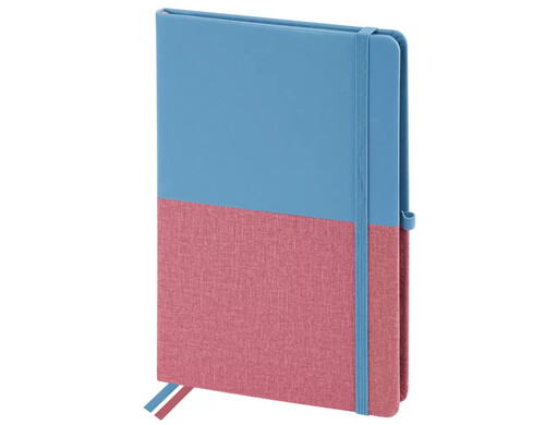 Набор из 2 шт, Блокнот А5 (148х218 мм), Brauberg DUO, 80 л., голубой/розовый