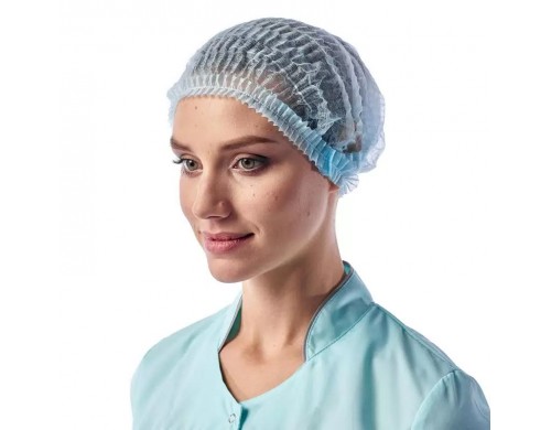 Шапочка -клип одноразовая Шарлотта голубая (100 шт/уп)