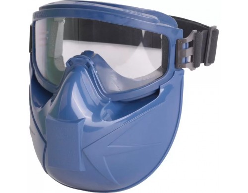 Щиток лицевой защитный и очки защитные, комплект РОСОМЗ ЗН11 PANORAMA синий, 24137+00888