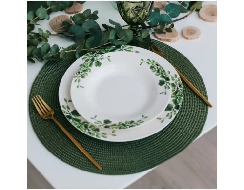 Салфетка кухонная «Лофт», d=38 см, цвет зелёный (12 шт)