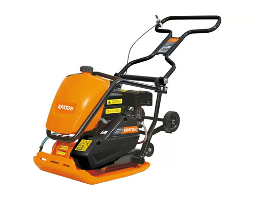 Виброплита бензиновая КРАТОН (KR-PC100), LCT, 6.5 л.с.,5500/мин, 59x52см, подача воды, 4 0