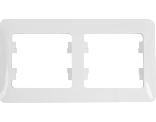 Рамка для розеток и выключателей Schneider Electric Glossa 2 поста двойная цвет молочный