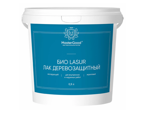 Лак деревозащитный MasterGood Био Lasur сатиновый 0,9 л