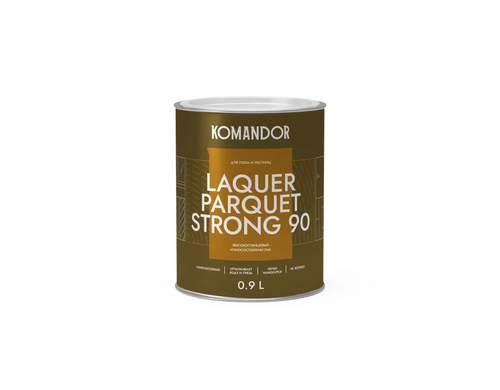 Лак для пола и лестниц Komandor Laquer Parquet Strong 90, высокоглянц., база С, 0,9 л.