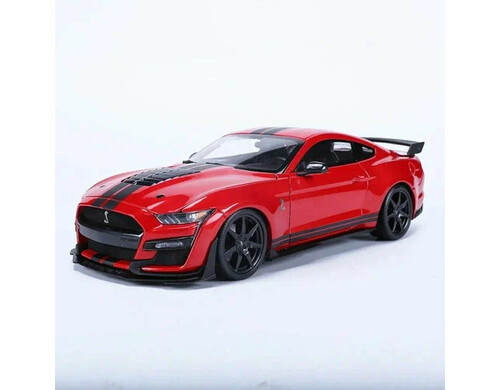 Машинка металлическая Ford Mustang Shelby GT500 1:18, Коллекционная модель машины для взрослых, Игрушечный автомобиль с звуковыми и световыми эффектами для детей, 27 см