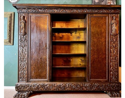 Винтаж: Старинная немецкая библиотека/шкаф на «лапах».